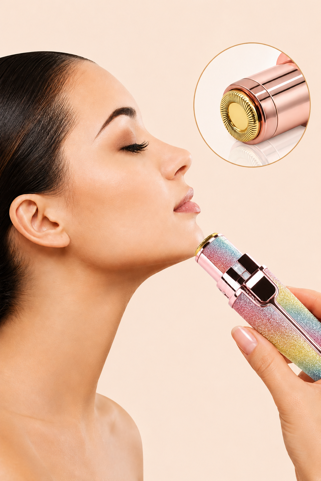 Depiladora facial 2 en 1 | Efecto purpurina